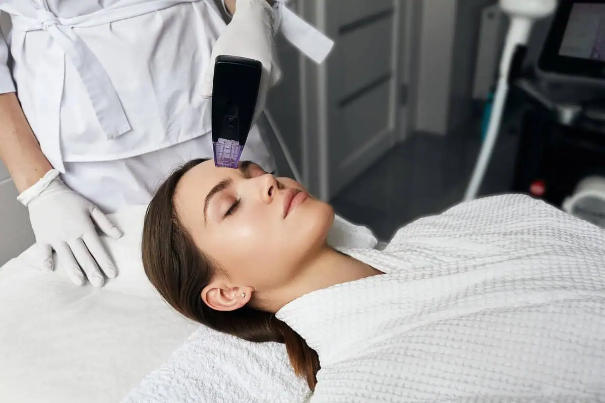 Young Woman Getting Morpheus8 Treatment in Beverly Hills